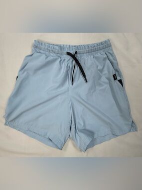 UNRL Men's Light Blue Performance Athletic Shorts with Drawstring
